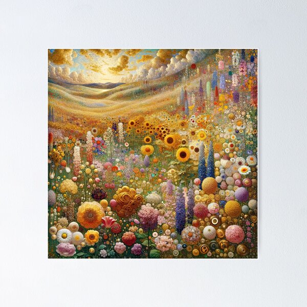 Aperçu de l'œuvre Jardin de fleurs Gustav Klimt créée et vendue par maniacfitness.