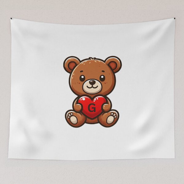 Item preview, A teddy bear with the letter G, love gift designed and sold by CreativeSparkzz.