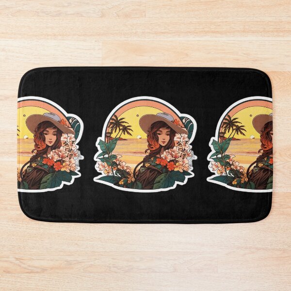 Item preview, Sunset Posh Lady on a Hawaiian Beach with Ocean Waves designed and sold by NautiChic.