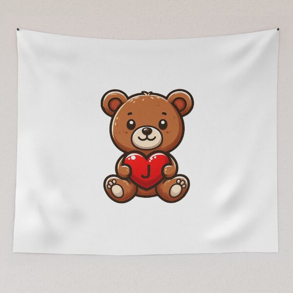 Item preview, A teddy with the letter J, love gift designed and sold by CreativeSparkzz.