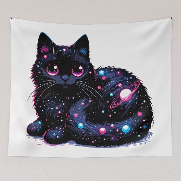 Item preview, Kawaii Cosmic Cat in Stars designed and sold by TomFrontierArt.