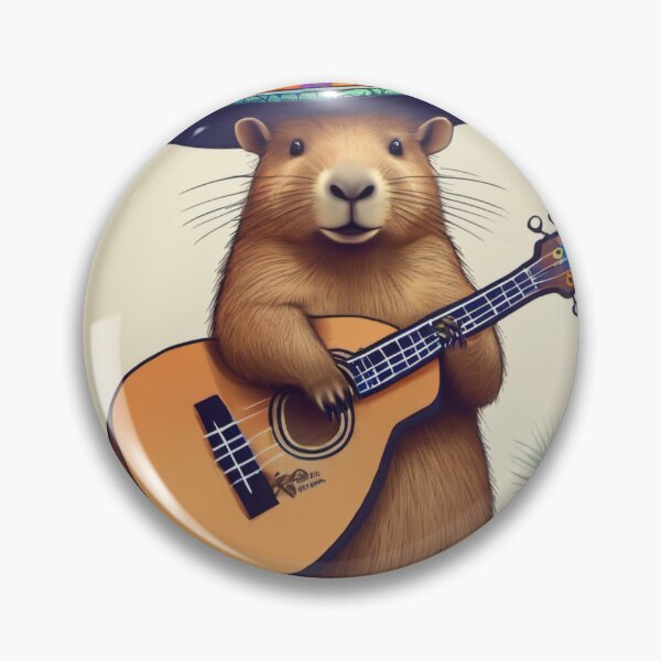Item preview, Capybara with sombrero and ukulele designed and sold by marygov.
