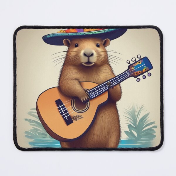 Item preview, Capybara with sombrero and ukulele designed and sold by marygov.