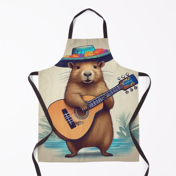 Item preview, Capybara with sombrero and ukulele designed and sold by marygov.