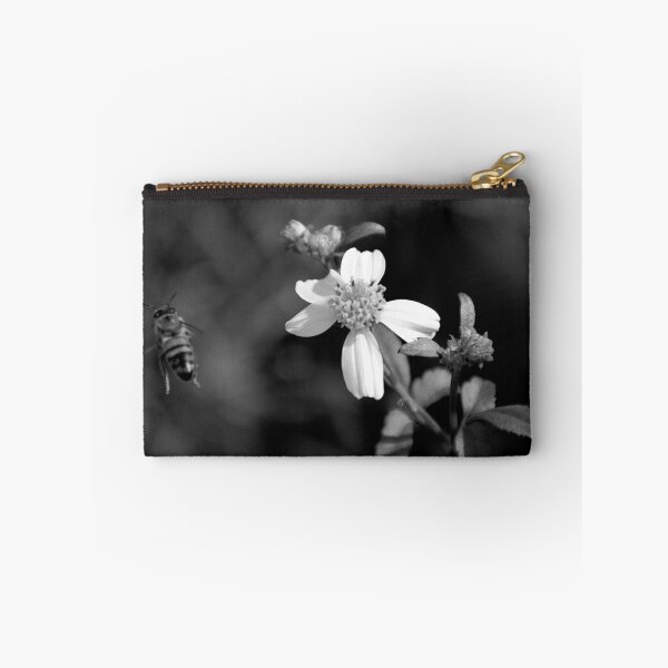 Item preview, Bidens Alba y Abeja Blanco y Negro designed and sold by MercerImages.