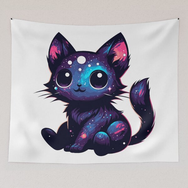 Item preview, Kawaii Cosmic Cat in Stars designed and sold by TomFrontierArt.