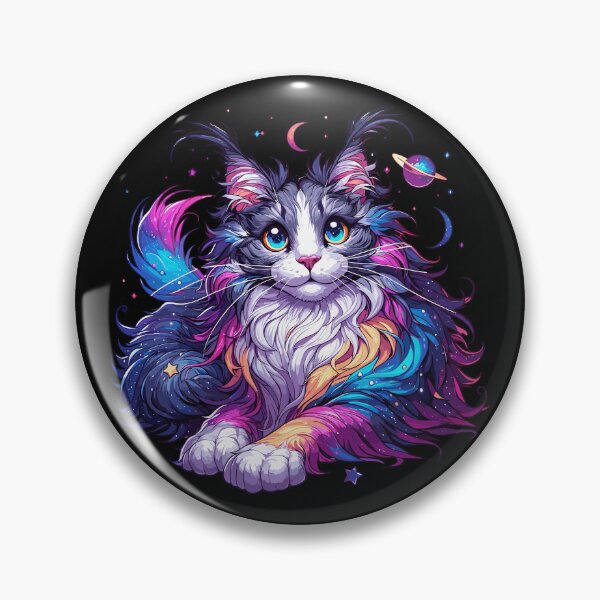 Item preview, Colorful Maine Coon Cosmic Cat in Stars designed and sold by TomFrontierArt.