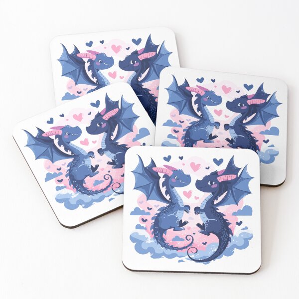 Artikelvorschau, Whimsical Dragon Couple Love entworfen und verkauft von DragonFantasia.