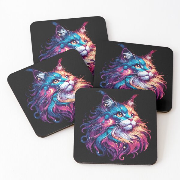 Item preview, Colorful Maine Coon Cosmic Cat in Stars designed and sold by TomFrontierArt.