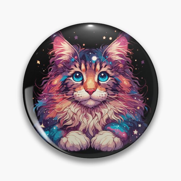 Item preview, Colorful Maine Coon Cosmic Cat in Stars designed and sold by TomFrontierArt.