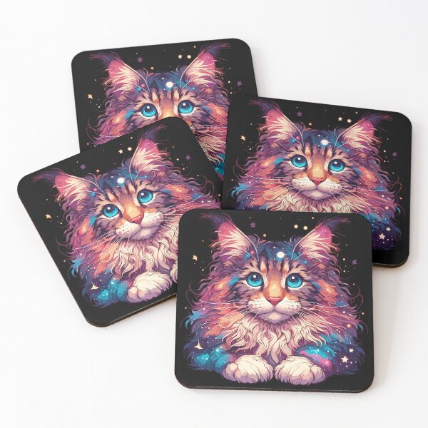 Item preview, Colorful Maine Coon Cosmic Cat in Stars designed and sold by TomFrontierArt.