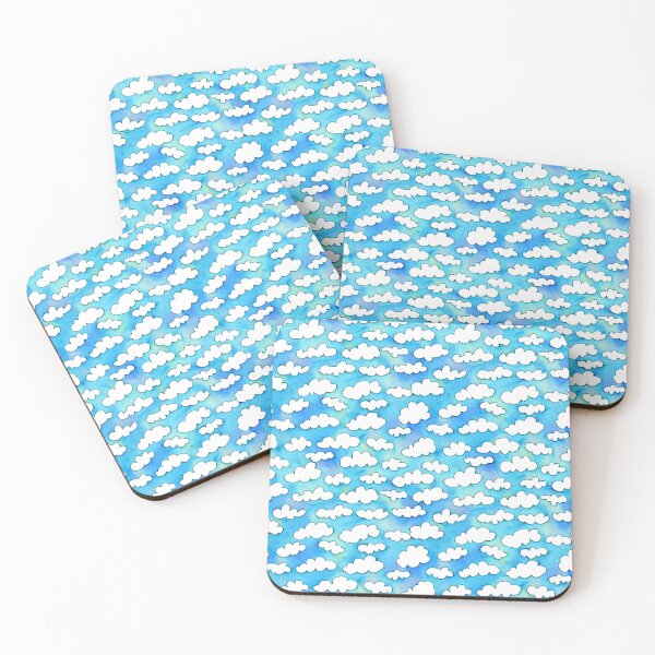 Item preview, funny white clouds pattern on blue background designed and sold by Pankas.