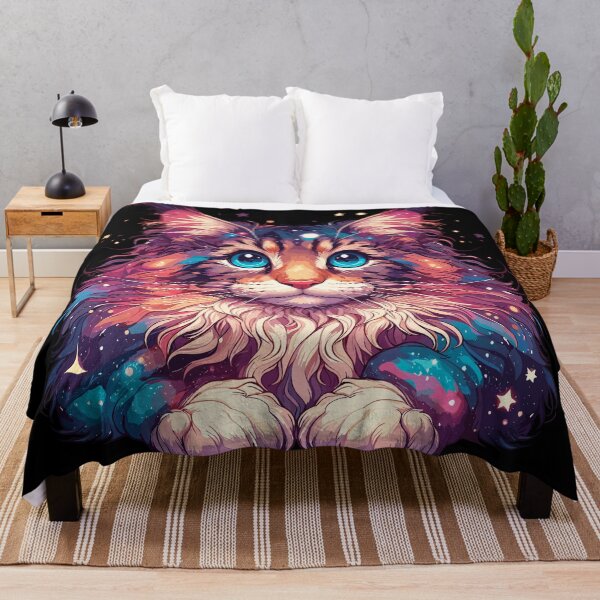 Item preview, Colorful Maine Coon Cosmic Cat in Stars designed and sold by TomFrontierArt.