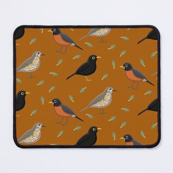 Item preview, Cute Bird Robin Thrush Blackbird Leaves Pattern designed and sold by SUPERHERON.