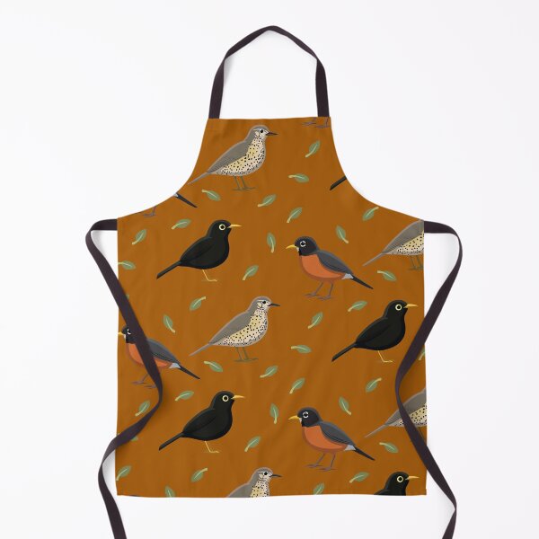 Item preview, Cute Bird Robin Thrush Blackbird Leaves Pattern designed and sold by SUPERHERON.