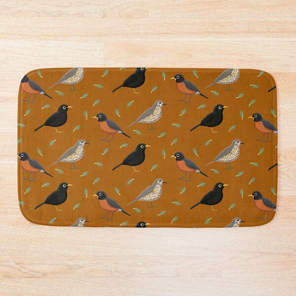Item preview, Cute Bird Robin Thrush Blackbird Leaves Pattern designed and sold by SUPERHERON.