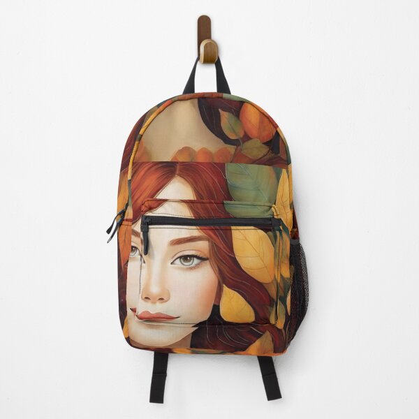 Item preview, Nature's Muse: Enchanting Girl Surrounded by Leaves - Unique Artwork on Redbubble designed and sold by KirtidaOrg.