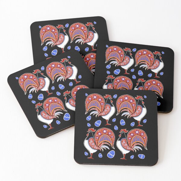 Item preview, Easter, folk roosters and easter eggs designed and sold by Hennagirl.