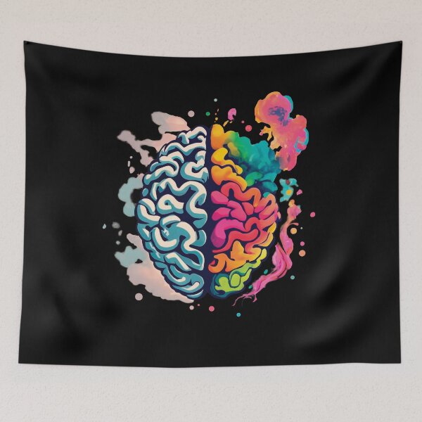 Item preview, Two halves of the brain: colored and gray designed and sold by HarridanCreates.