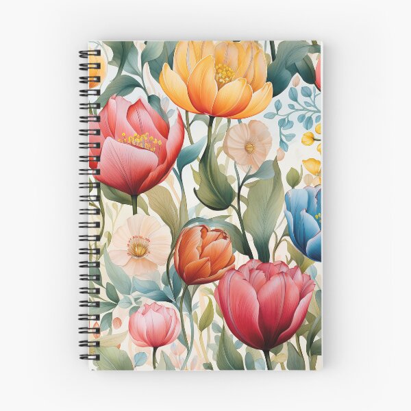 Item preview, Tulip Tile 30: Goblet of Springtime Sunshine in a Blooming Rainbow of Spiraling Blooms designed and sold by TheBrainArt.