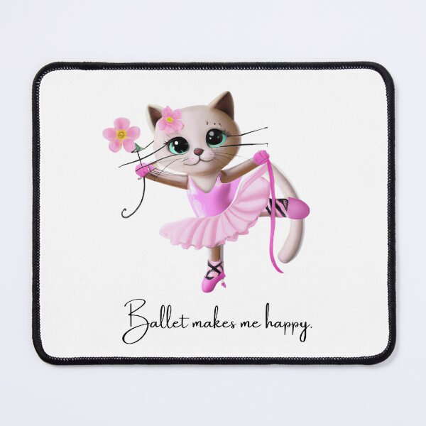 Item preview, Ballet Kitty is happy dancing ballet. designed and sold by BalletVioletta.