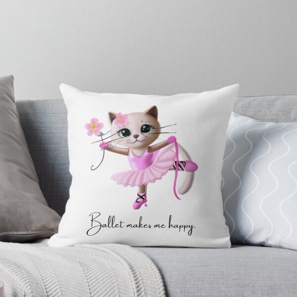 Item preview, Ballet Kitty is happy dancing ballet. designed and sold by BalletVioletta.