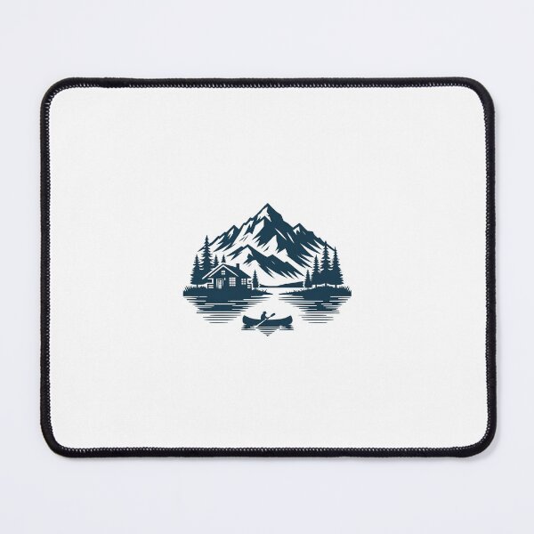 Item preview, nature tiny home linocut design designed and sold by GreenBubble - Shop and reforest.