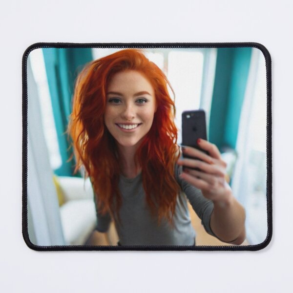Item preview, Title: "Low-Fi Elegance: Red-haired Muse in Cozy Quarters" designed and sold by Especiallyforu.