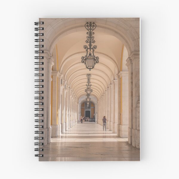 Item preview, Arched gallery at Price do Commerce in Lisbon, Portugal art print - summer nature and travel photography designed and sold by Christa Stroo Photography.