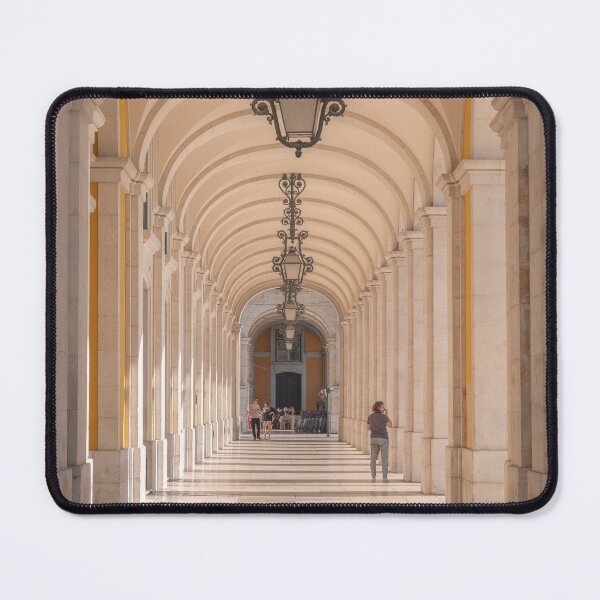 Item preview, Arched gallery at Price do Commerce in Lisbon, Portugal art print - summer nature and travel photography designed and sold by Christa Stroo Photography.