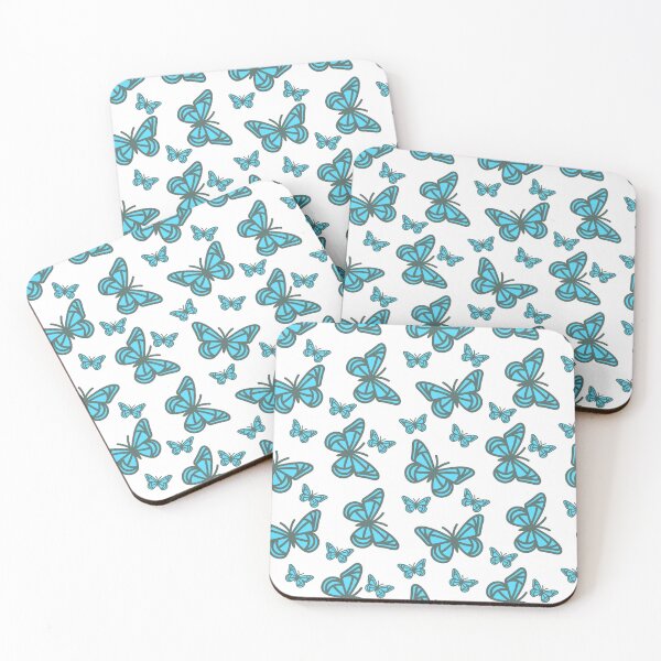 Item preview, blue geometric butterflies designed and sold by dottiedigitals.