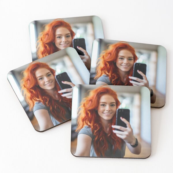 Item preview, Title: "Low-Fi Elegance: Red-haired Muse in Cozy Quarters" designed and sold by Especiallyforu.