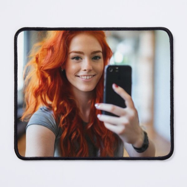 Item preview, Title: "Low-Fi Elegance: Red-haired Muse in Cozy Quarters" designed and sold by Especiallyforu.
