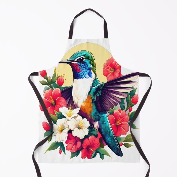 Item preview, Cute Ruby Throated Hummingbird Surrounded by Spring Flowers designed and sold by BirdsnStuff.