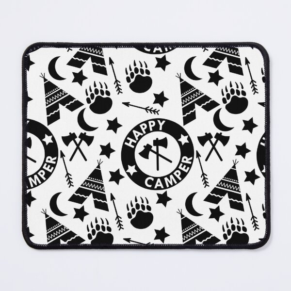 Item preview, monochrome Happy camper designed and sold by dottiedigitals.