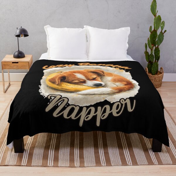 Item preview, Cozy Banana Napper - Adorable Puppy Dreaming Design designed and sold by VoyteksDesigns.