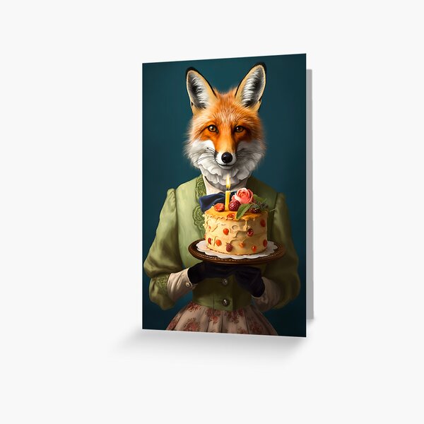 Item preview, Madam Fox with Cake designed and sold by PAN•DAS.