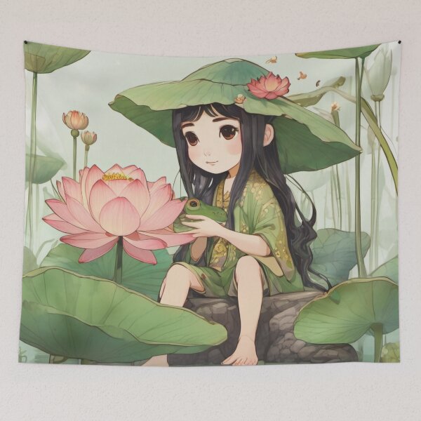 Item preview, Small lotus Leshy with pet toad designed and sold by marygov.