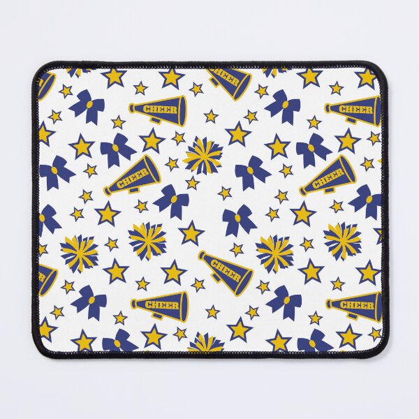 Item preview, Blue and yellow cheerleading bows and pompoms designed and sold by dottiedigitals.
