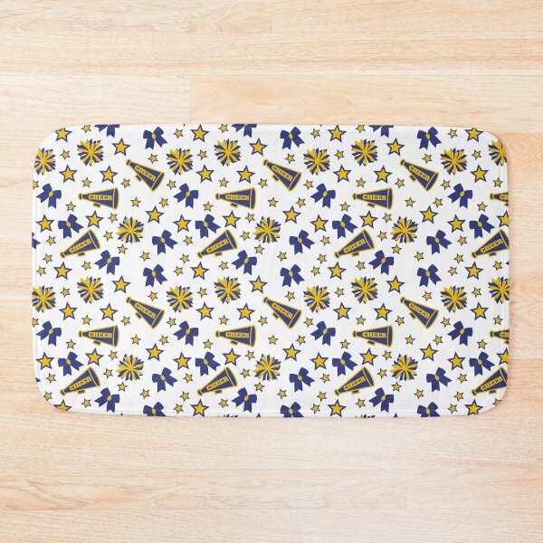 Item preview, Blue and yellow cheerleading bows and pompoms designed and sold by dottiedigitals.