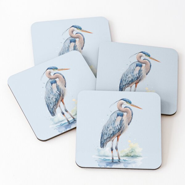 Item preview, Colorful Watercolor Great Blue Heron Full Figured designed and sold by anyasevchenko.