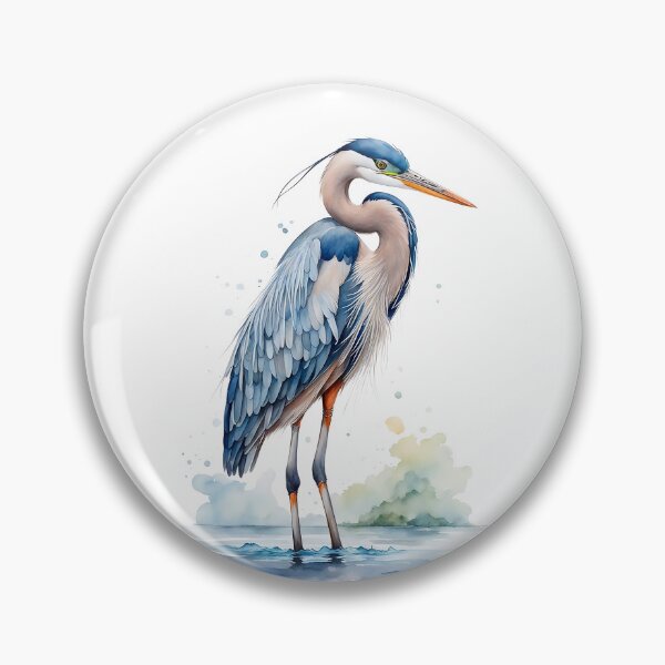 Item preview, Colorful Watercolor Great Blue Heron Full Figured designed and sold by anyasevchenko.