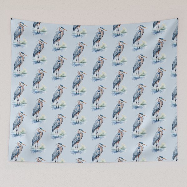 Item preview, Colorful Watercolor Great Blue Heron Full Figured designed and sold by anyasevchenko.