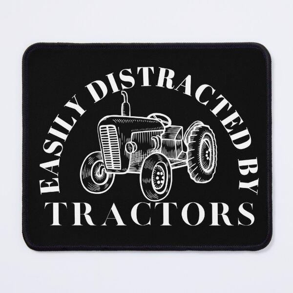 Item preview, Easily Distracted by Tractors Vintage White on Colour designed and sold by HareTodayDesign.