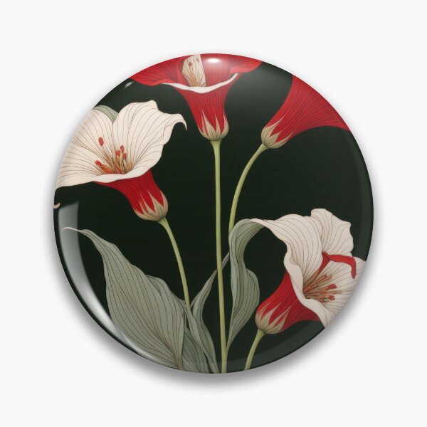 Artikelvorschau, Jugendstil-Blumenmuster-Kollektion Nr. 1 – Rote Calla-Lilien Nr. 25 entworfen und verkauft von elektronen.