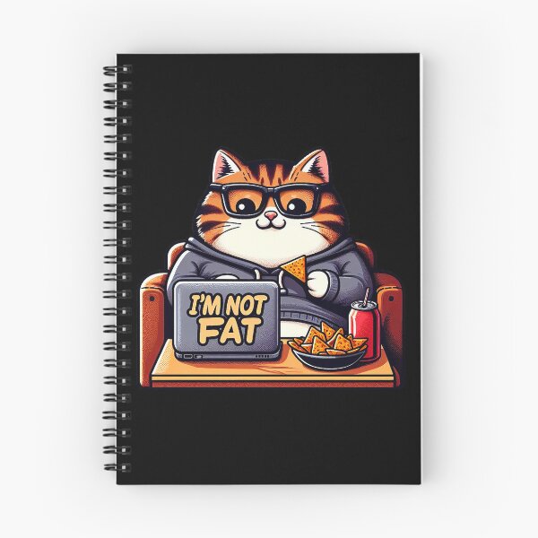 Item preview, I'm Not Fat meme Chubby Tabby Cat Laptop Couch Potato Nachos Soft Drink designed and sold by plushism.