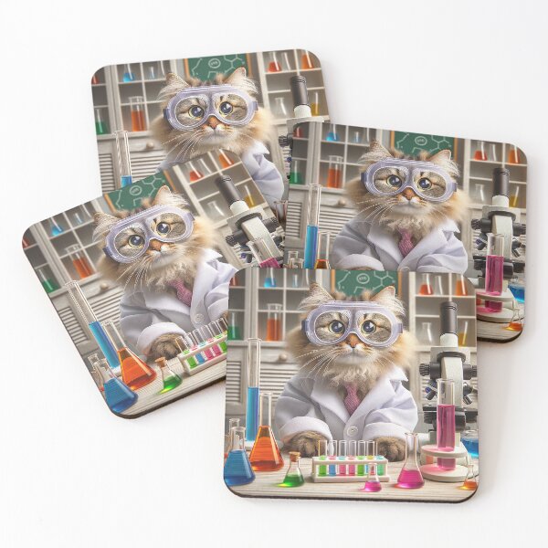 Item preview, Purrfessor Whiskers the Cat Scientist designed and sold by catontheroof.