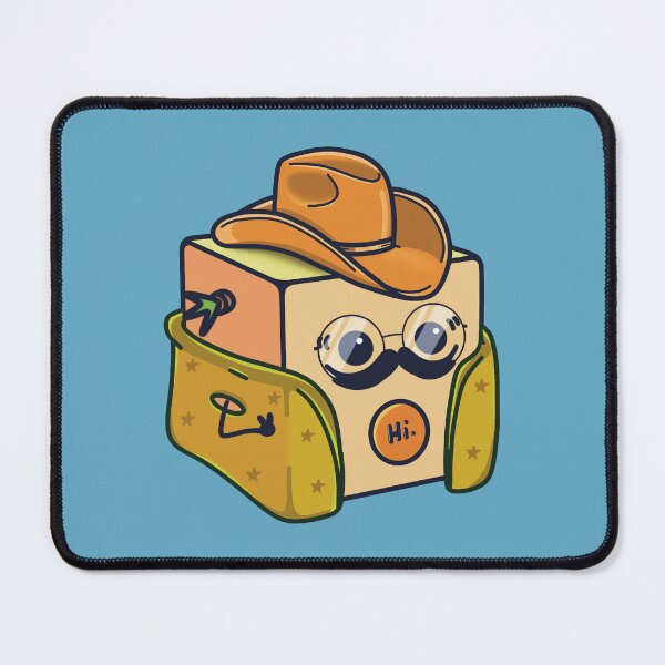 Item preview, Cute orange mustached cube - acqua designed and sold by Lyzvart.