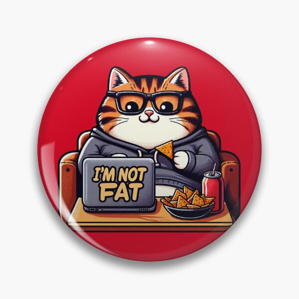 Item preview, I'm Not Fat meme Chubby Tabby Cat Laptop Couch Potato Nachos Soft Drink designed and sold by plushism.