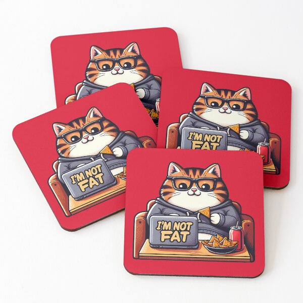 Item preview, I'm Not Fat meme Chubby Tabby Cat Laptop Couch Potato Nachos Soft Drink designed and sold by plushism.